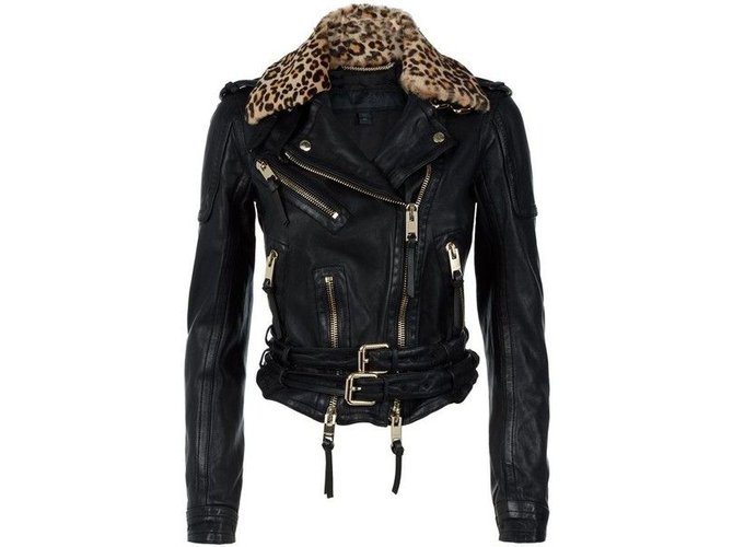 Burberry Prorsum Biker jacket Black Leather  ref.47406