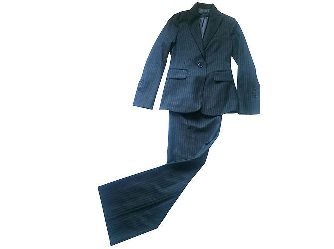 Bcbg Max Azria Wool Pantsuit Grey Striped XS