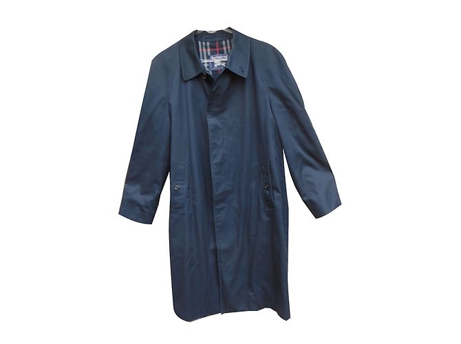 Impermeabile Burberry City Mac Blu Navy Cotone