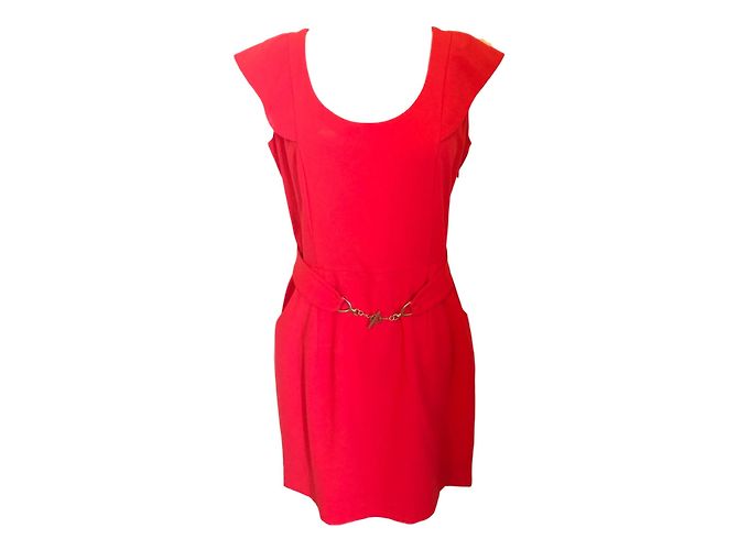 Autre Marque Queenie Kleid Koralle mit Spitze Größe 2