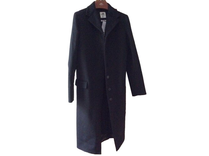 Hermès Cashmere coat, slim masculine inspiration Black  ref.47663