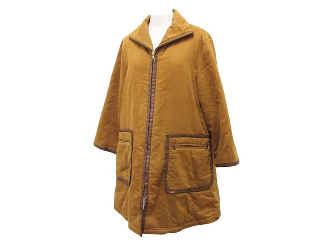 Leonard Synthetic Leather Coat Brown Dark brown  ref.47706
