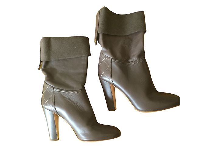 Chanel Ankle Boots Hazelnut Leather
