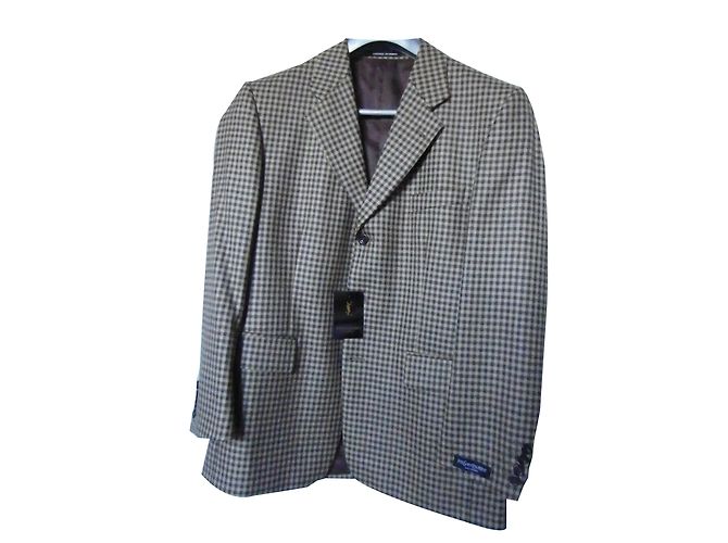 Giacca Yves Saint Laurent in lana beige e marrone