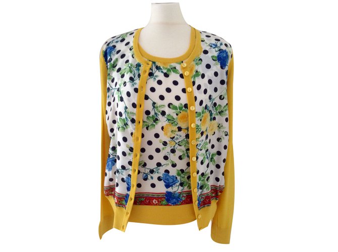 Dolce & Gabbana Knitwear Yellow Silk  ref.47885
