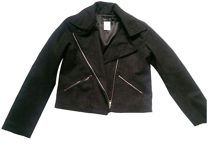Agnès b. Jacke aus grauer Lammwolle