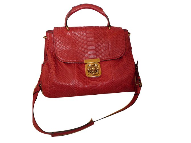 Chloé Handbags Dark red Exotic leather Python  ref.47967