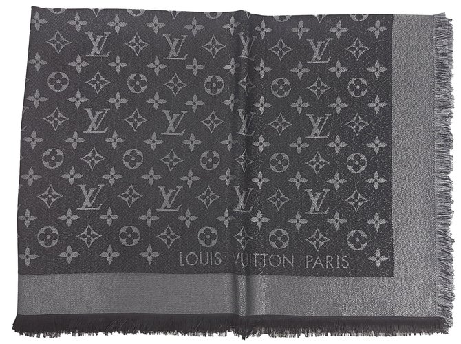 Louis Vuitton Black Monogram Shine Shawl at 1stDibs