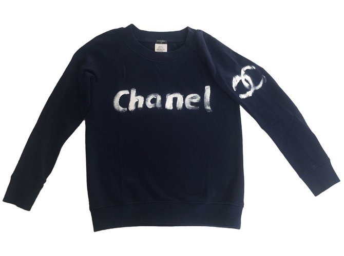 Chanel Sweater Blue Cotton  ref.48013