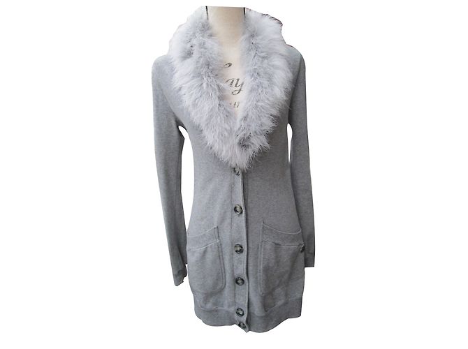 Love Moschino Strickjacke mit abnehmbarem Pelzkragen