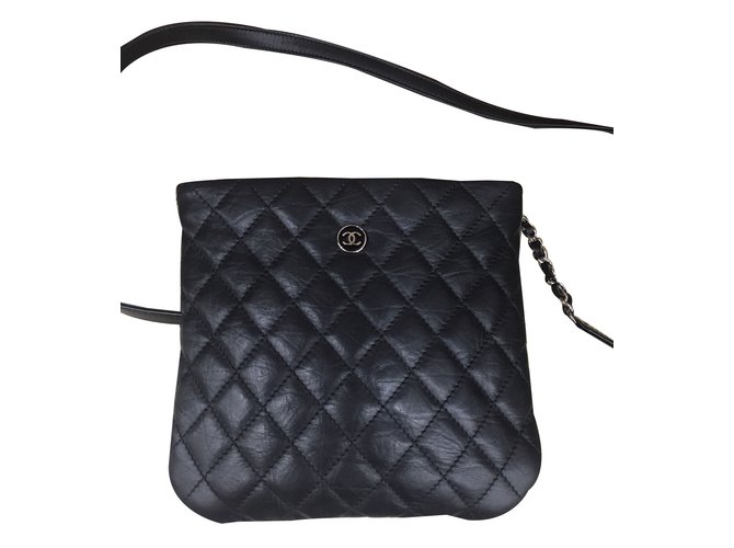 Chanel Black Calfskin 2.55 Reissue Uniform Waist Bag at 1stDibs