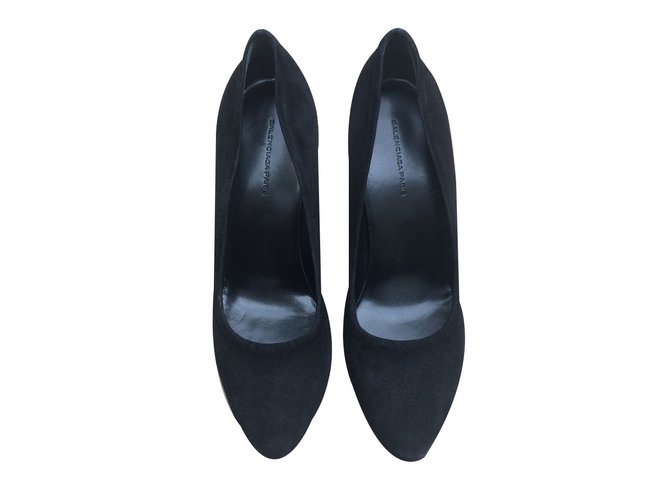 Balenciaga Heels Black Leather  ref.48053