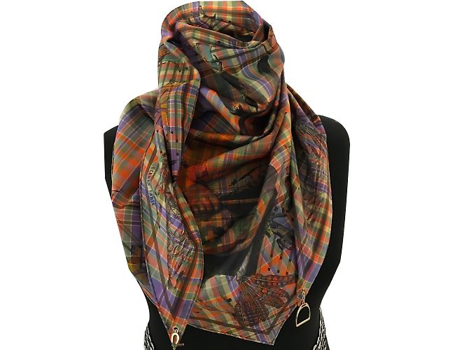 Hermès PANI LA SHAR PAWNEE Multicolore Seta