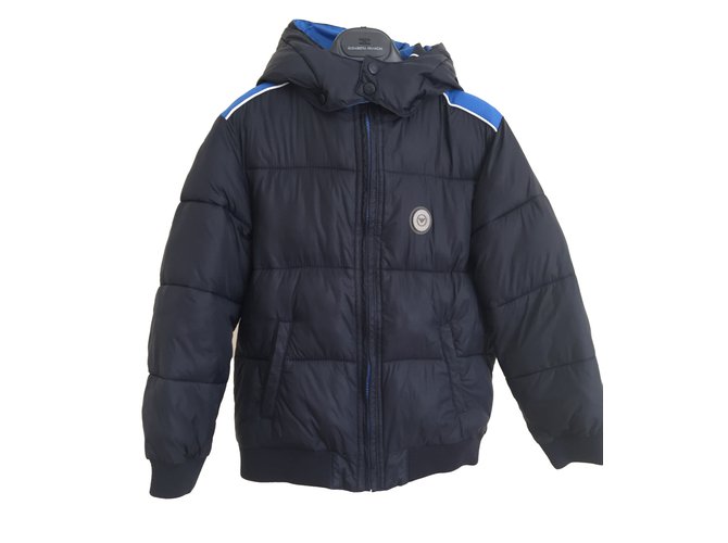 Armani Junior Boy Coat Blu Nylon  ref.48156
