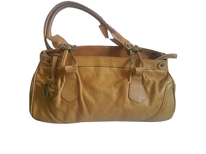 Saco de mão Guy Laroche em pele castanha camel Marrom
