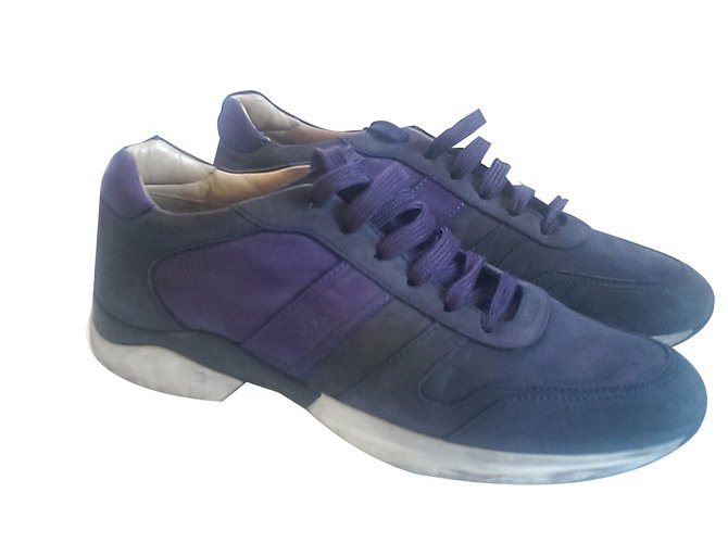 Tod's Baskets Cuir Bleu Violet  ref.48197