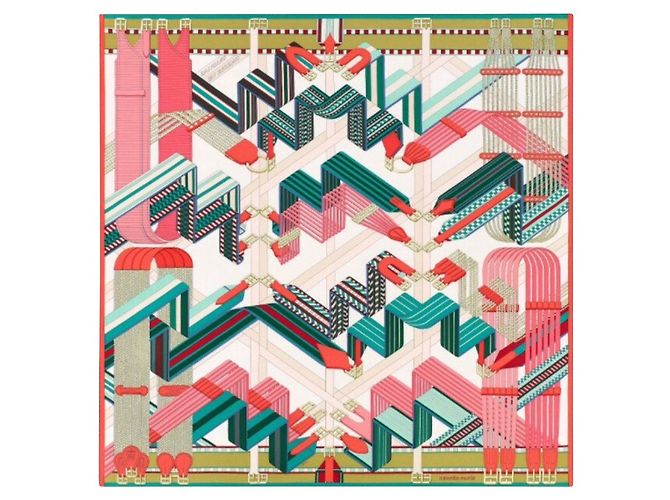 Hermès Sangles en Zigzag Carré Multicor