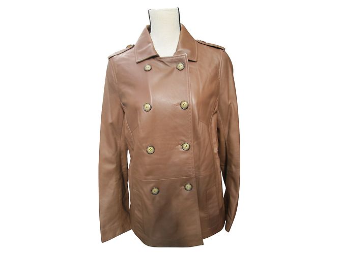 Autre Marque Devernois Lammlederjacke braun