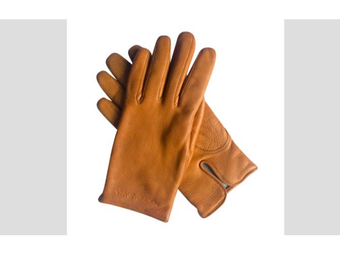 Dolce & Gabbana Cashmere Lined Leather Gloves Sand  ref.48377