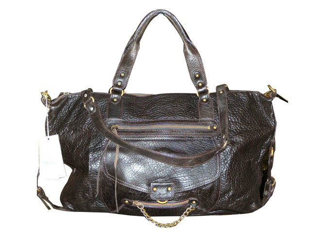 Abaco Handbag Chocolate Dark brown Leather  ref.48385