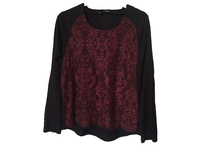 Top de renda roxa e lã The Kooples Multicor