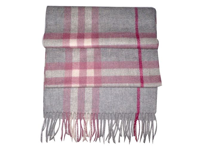 Burberry Sciarpa Rosa Grigio Cachemire