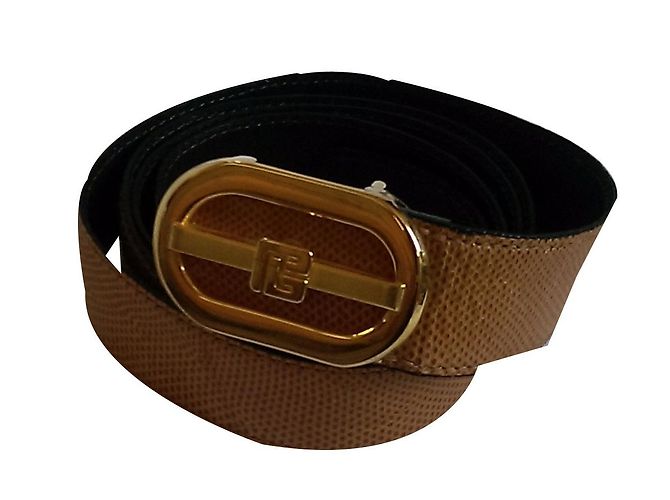 Pierre Balmain Snake Leather Belt Mustard
