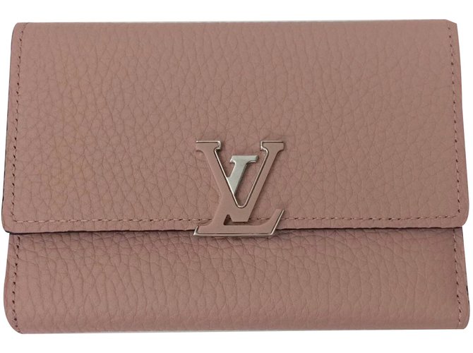 Capucines Louis Vuitton Wallets Pink Beige Leather  ref.48593