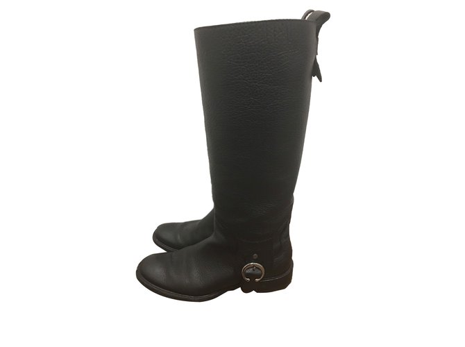 Céline Boots Black Leather  ref.48602