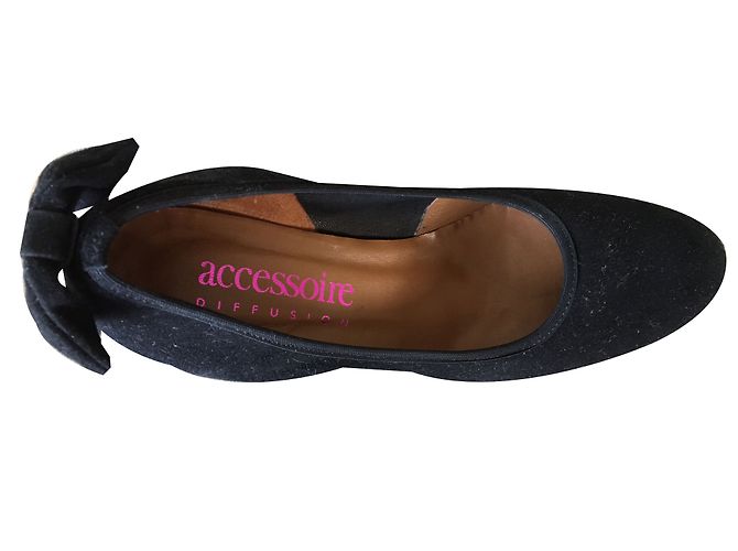 Autre Marque Schwarze Keilabsatzschuhe aus Hirschleder Gr. 38FR