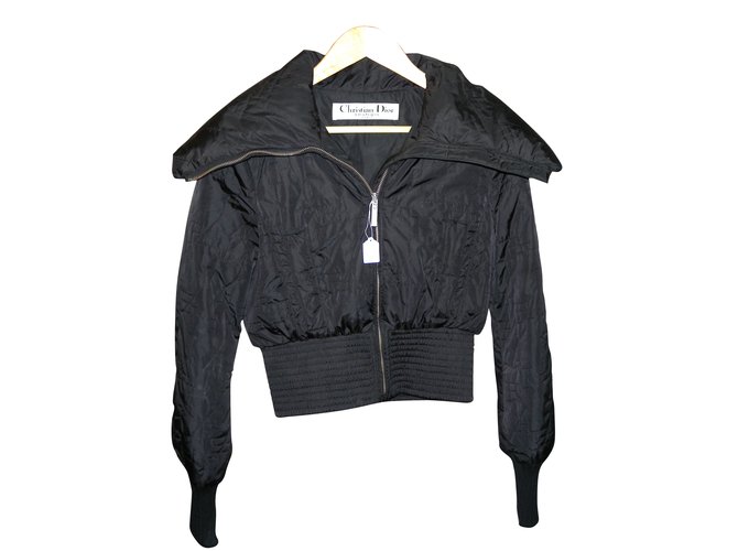 Christian Dior Coats, Outerwear Black Polyamide  ref.48665