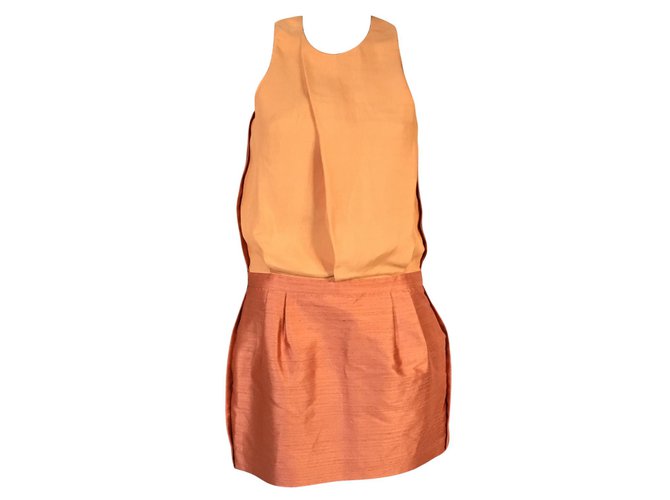 Balenciaga Kleider Orange Seide  ref.48669