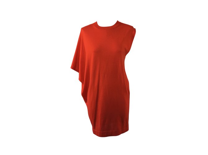 Balenciaga Kleider Rot Wolle  ref.48674