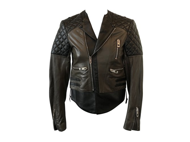 Balenciaga Biker jacket Black Leather Lambskin  ref.48676