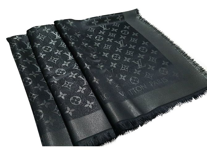 Louis Vuitton Foulards monogram Soie Noir