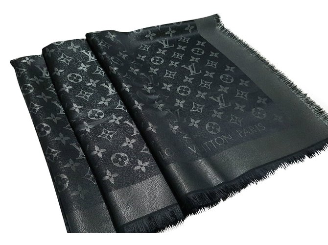 Louis Vuitton Sciarpa classica Monogram Nero Seta