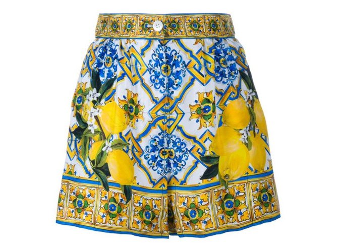 Dolce & Gabbana Pantalones cortos Multicolor Seda  ref.48705