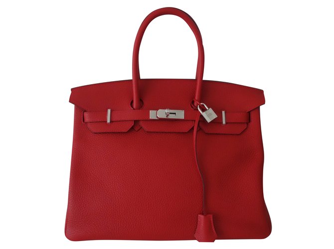 Hermès HERMES BIRKIN 35 Red Leather  ref.48732
