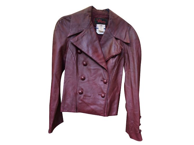 Chaqueta de cuero Lolita Lempicka rojo oscuro Burdeos
