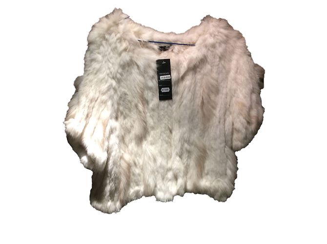 Autre Marque Lunbo Mode White Rabbit Sleeveless Fur Jacket