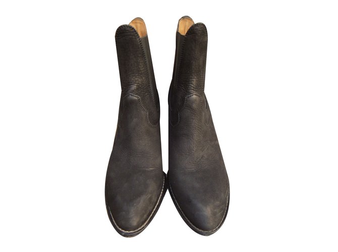 Chloé Ankle Boots Black Leather Deerskin  ref.48834