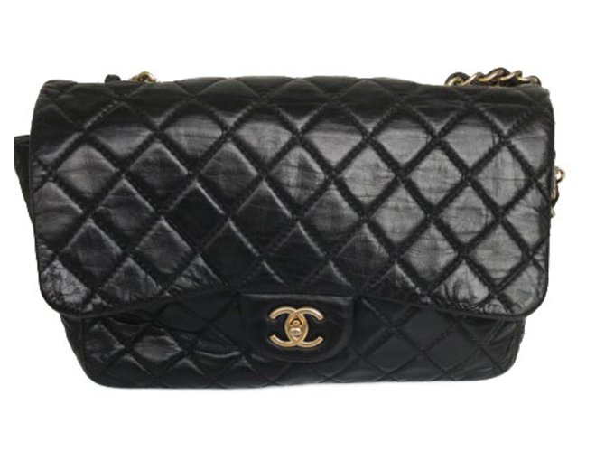 Chanel Handtaschen Schwarz Leder  ref.48837