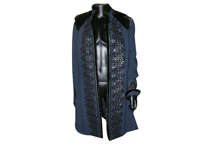 Andrew GN Mantel Schwarz Marineblau