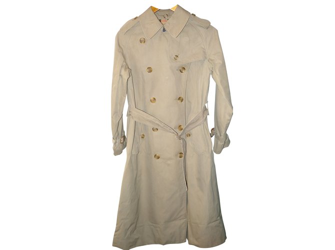Burberry Coats Beige Cotton  ref.48878