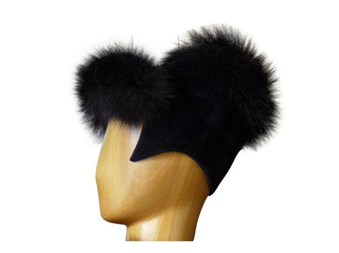 Lanvin Hat Black Fur  ref.48914