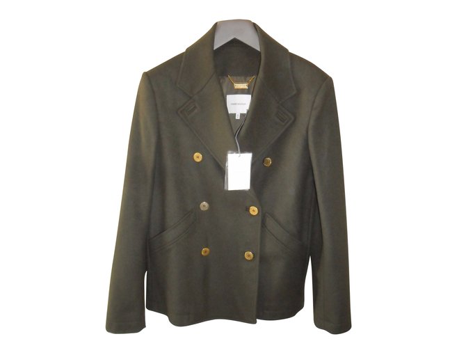 Hele tiden dobbeltlag se Pierre balmain nwt woman's miltary style jacket Olive green Wool ref.48926  - Joli Closet