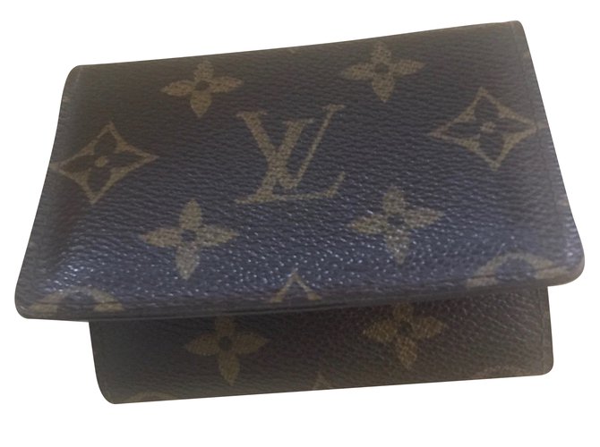 Louis Vuitton Titular do cartão Castanho escuro Lona  ref.48952