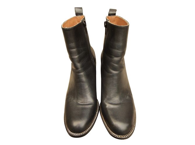 Givenchy Black Leather Ankle Boots 36