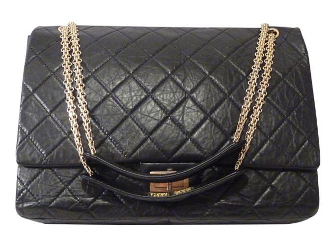 Chanel 227 Reissue 2.55 Shoulder Bag Black Leather  ref.49016