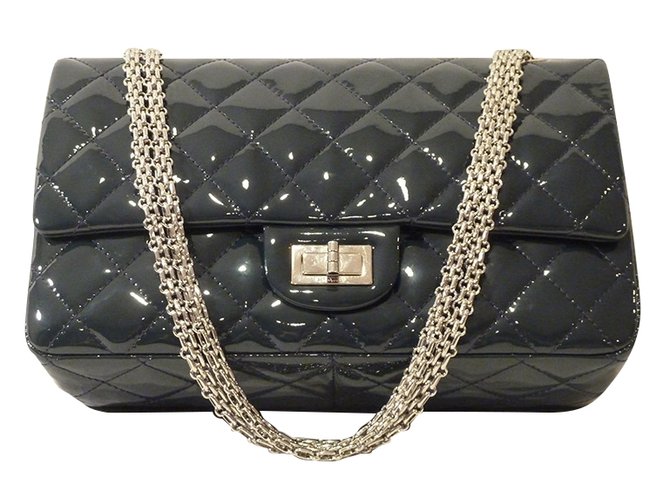 Chanel 226 Reissue 2.55 Shoulder Bag Blue Patent leather  ref.49019